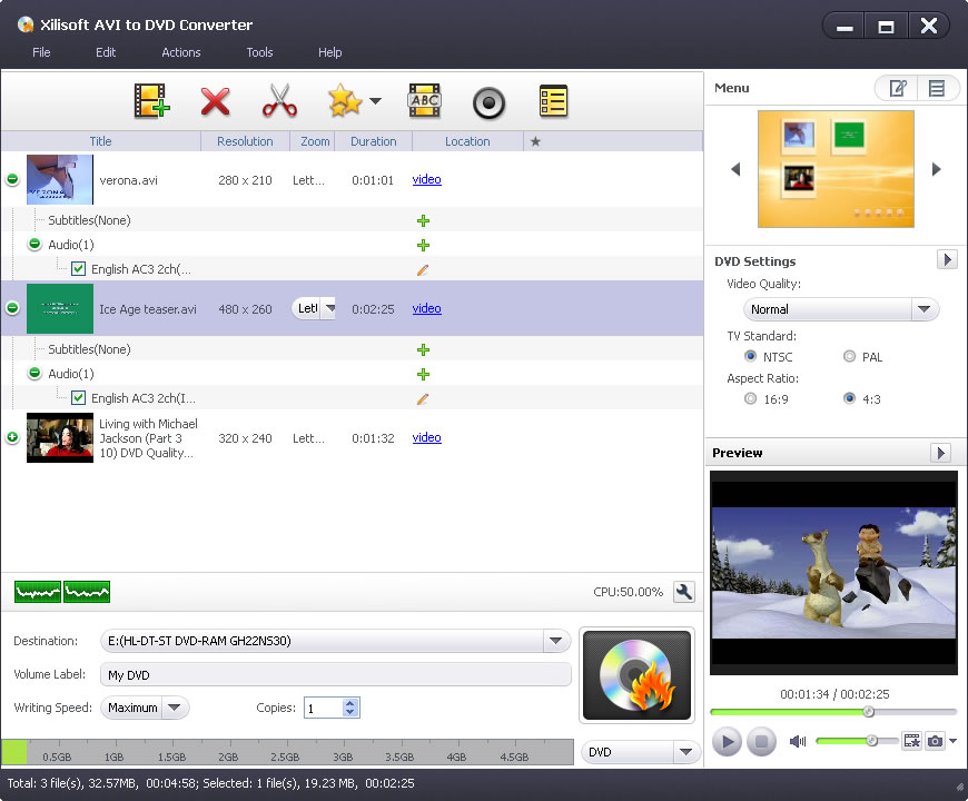 Xilisoft AVI to DVD Converter