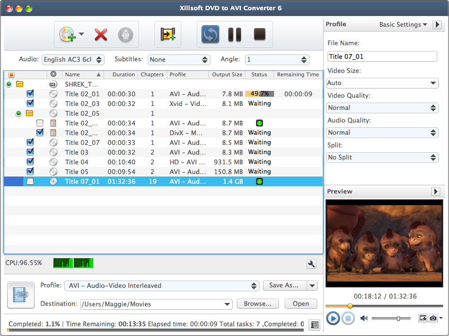 Xilisoft DVD to AVI Converter 7 Mac
