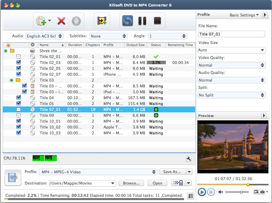 Xilisoft DVD to MP4 Converter 6 Mac