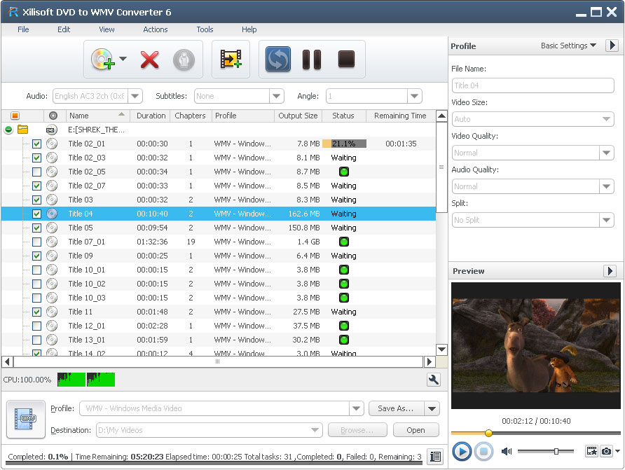 Xilisoft DVD to WMV Converter